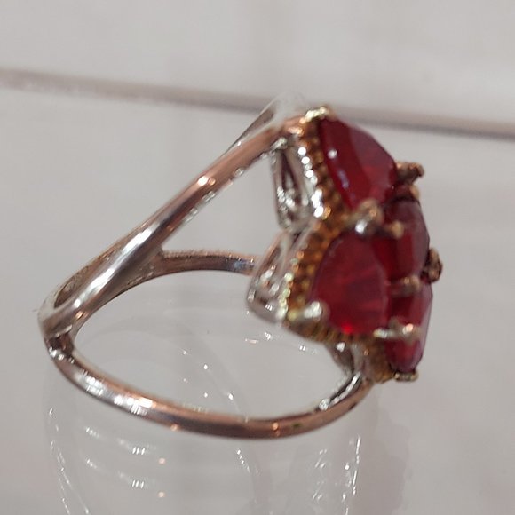 Red ruby star sterling ring by STS - Picture 3 of 7